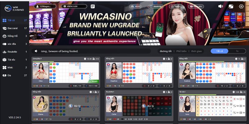 Sảnh WM là một sảnh game ấn tượng hàng đầu làng giải trí